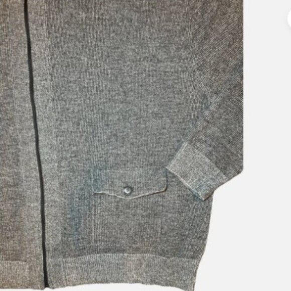 Toscano Firenze Merino Wool Sweater Mens 3XL Full Zip Cardigan Gray Pockets Warm - Picture 5 of 8